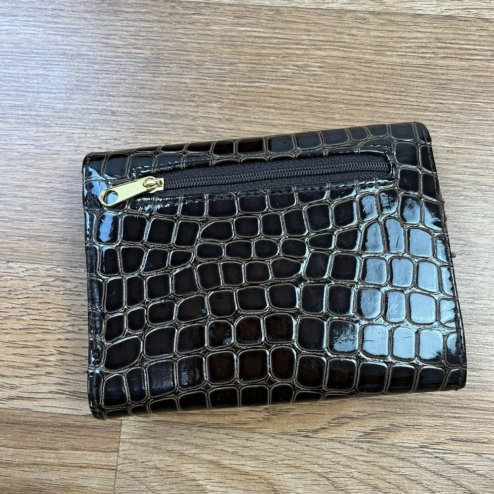 Mary Kay Purse with‎ Matching Wallet Brown Crocodile Pattern RARE